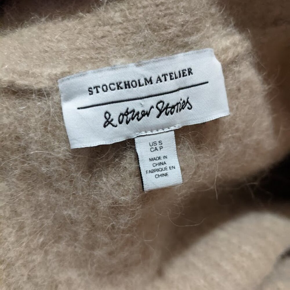 & other stories - Oversized Alpaca Blend Cardigan | Size Small | Beige Champagne - Picture 5 of 12